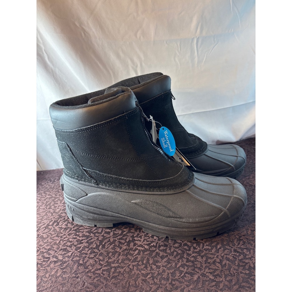 Weatherproof Benson Mens Black Suede Waterproof Insulated Winter‎ Duck Boots 13M